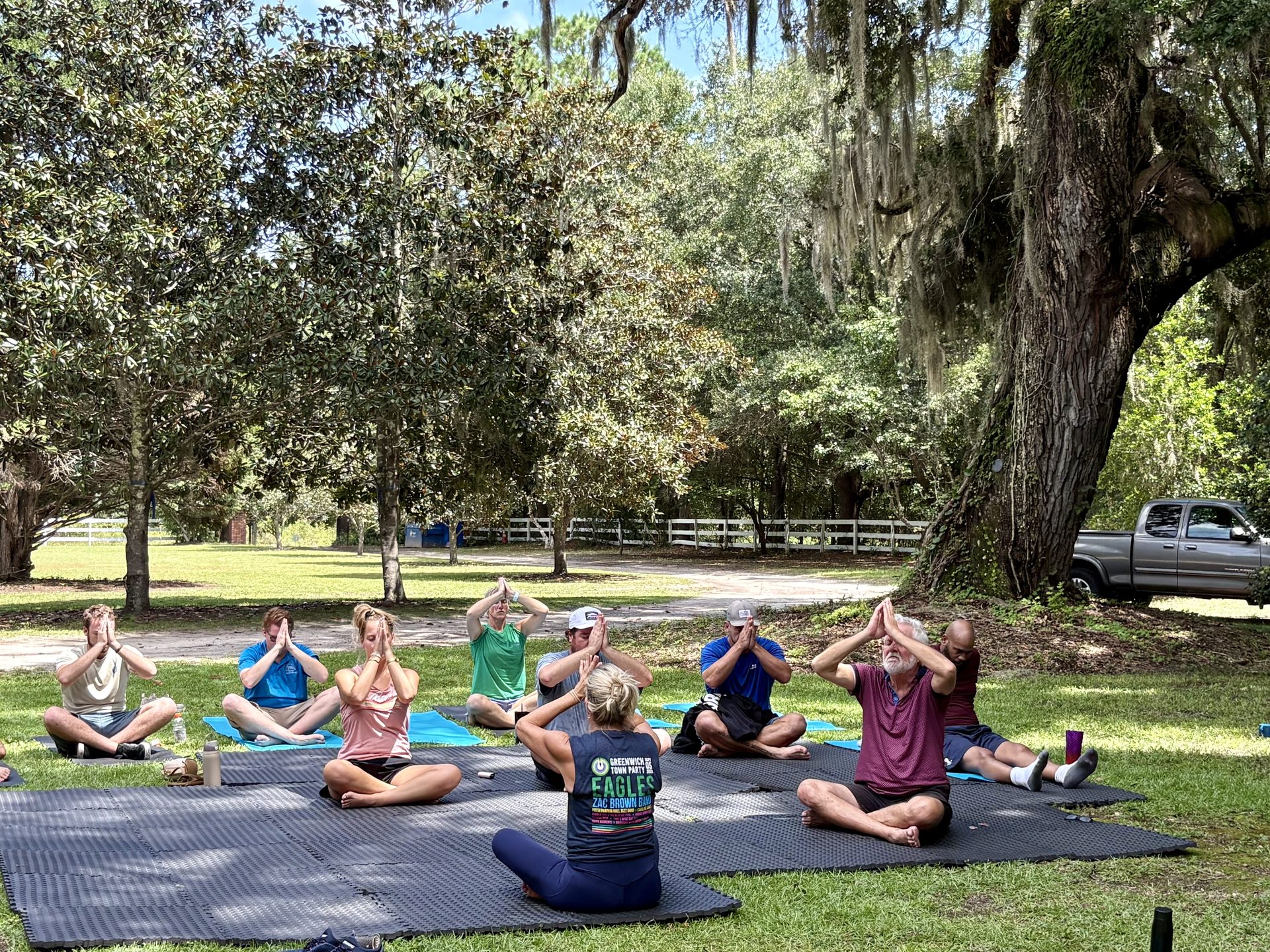 Outdoor meditation circle at Palmetto Recovery in Charleston, SC