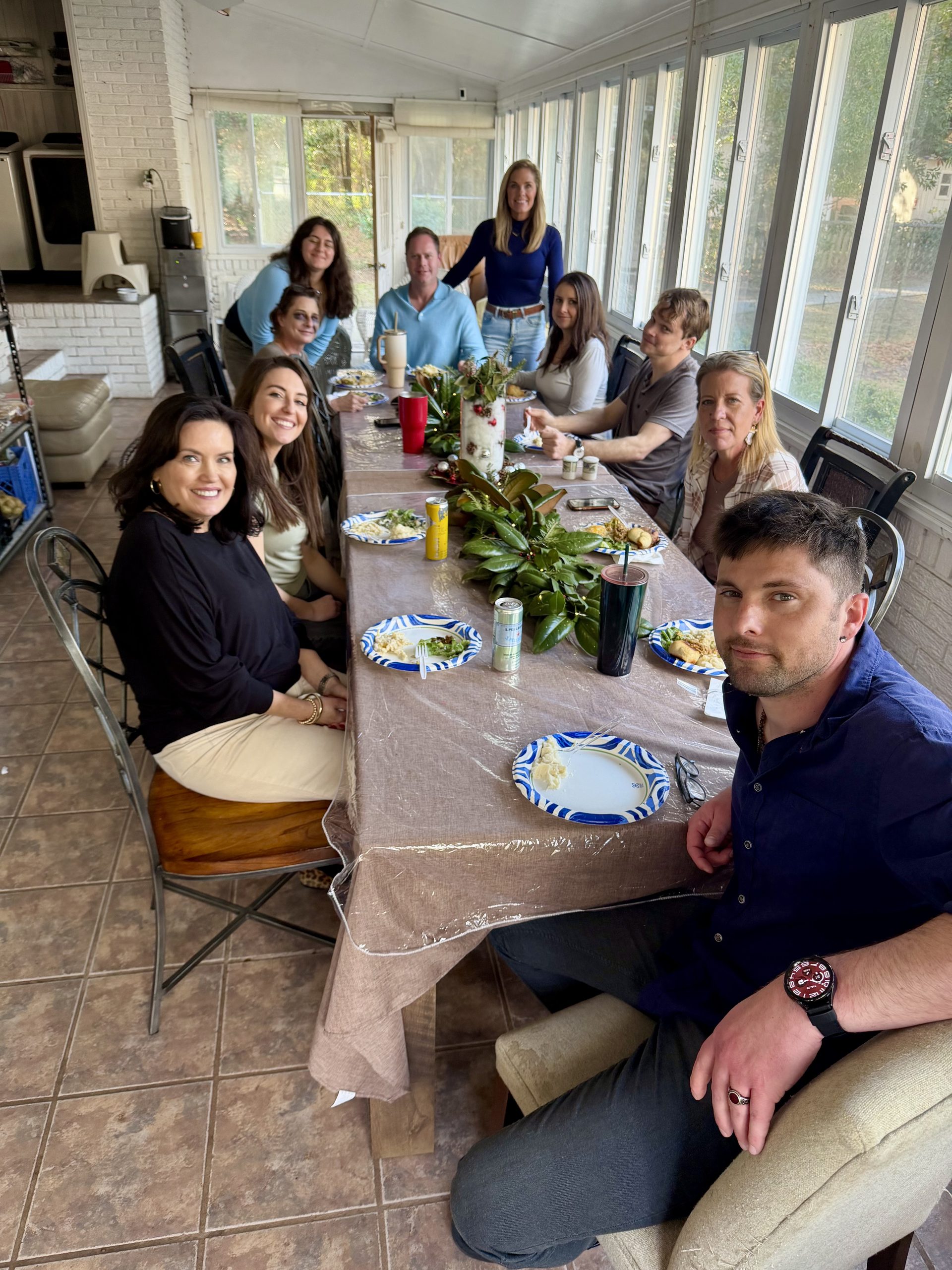 Family-style dinner at The Palm recovery community